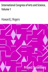 Cover of International Congress of Arts and Science, Volume 1 Philosophy and Metaphysics