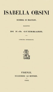 Cover of Isabella Orsini, duchessa di Bracciano