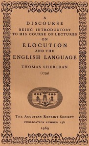 Cover of A Discourse Being Introductory to his Course of Lectures on Elocution and the English Language (1759)