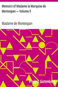 Cover of Memoirs of Madame la Marquise de Montespan — Volume 5