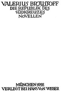 Cover of Die Republik des Südkreuzes: Novellen