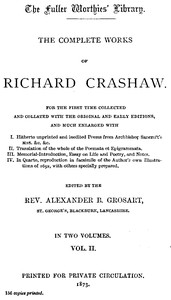 Cover of The Complete Works of Richard Crashaw, Volume II