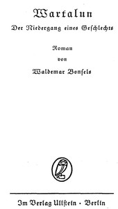 Cover of Wartalun: Der Niedergang eines Geschlechts