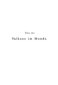 Cover of Über die Vulkane im Monde