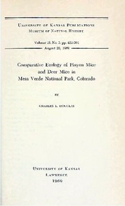 Cover of Comparative Ecology of Pinyon Mice and Deer Mice in Mesa Verde National Park, Colorado