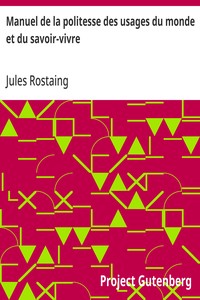 Cover of Manuel de la politesse des usages du monde et du savoir-vivre