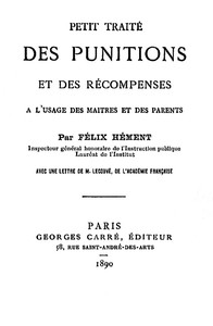 Cover of Petit traité des punitions et des récompenses à l'usage des maîtres et des parents
