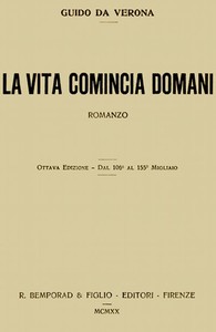 Cover of La vita comincia domani: romanzo