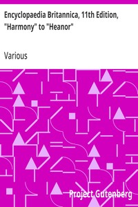 Cover of Encyclopaedia Britannica, 11th Edition, "Harmony" to "Heanor" Volume 13, Slice 1