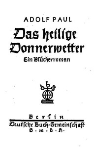 Cover of Das heilige Donnerwetter. Ein Blücherroman