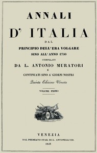 Cover of Annali d'Italia, vol. 1 dal principio dell'era volgare sino all'anno 1750