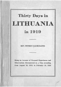 Cover of Thirty Days in Lithuania in 1919