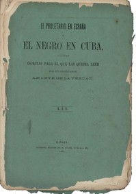 Cover of El proletario en España y el Negro en Cuba