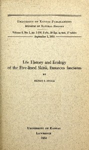 Cover of Life History and Ecology of the Five-Lined Skink, Eumeces fasciatus