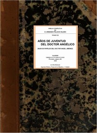 Cover of Años de juventud del doctor Angélico