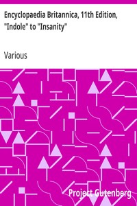 Cover of Encyclopaedia Britannica, 11th Edition, "Indole" to "Insanity" Volume 14, Slice 5