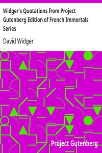 Cover of Widger's Quotations from Project Gutenberg Edition of French Immortals Series