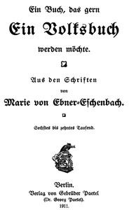 Cover of Ein Buch, das gern ein Volksbuch werden möchte
