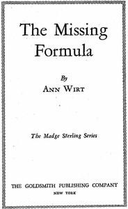 Cover of The Missing Formula Madge Sterling Series, #1