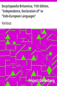 Cover of Encyclopaedia Britannica, 11th Edition, "Independence, Declaration of" to "Indo-European Languages" Volume 14, Slice 4