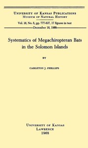 Cover of Systematics of Megachiropteran Bats in the Solomon Islands