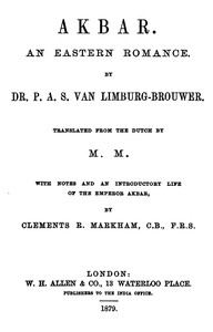 Cover of Akbar: An Eastern Romance