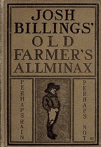 Cover of Josh Billings' Farmer's Allminax, 1870-1879