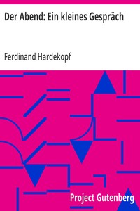 Cover of Der Abend: Ein kleines Gespräch