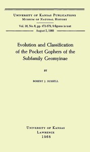 Cover of Evolution and Classification of the Pocket Gophers of the Subfamily Geomyinae