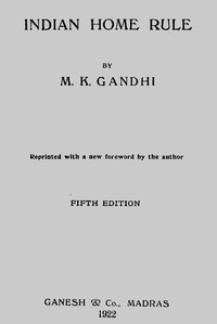 Cover of Indian Home Rule