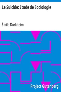 Cover of Le Suicide: Etude de Sociologie