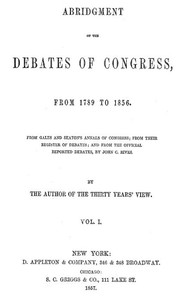 Cover of Abridgment of the Debates of Congress, from 1789 to 1856, Vol. 1 (of 16)