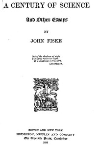 Cover of A Century of Science, and Other Essays