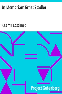 Cover of In Memoriam Ernst Stadler