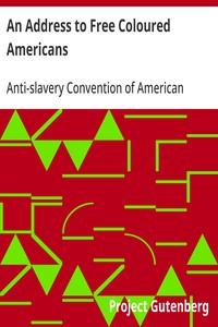 Cover of An Address to Free Coloured Americans