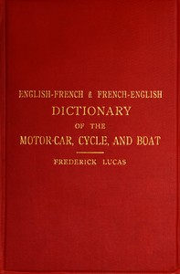 Cover of English-French and French-English dictionary of the motor car, cycle, and boat