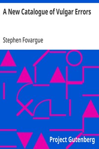 Cover of A New Catalogue of Vulgar Errors