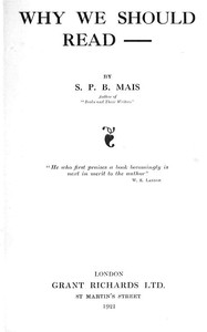 Cover of Why we should read--