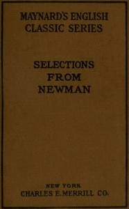 Cover of Selections from the Prose Writings of John Henry Cardinal Newman For the Use of Schools