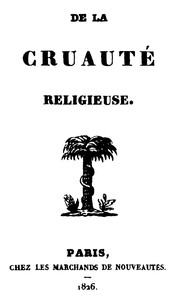 Cover of De la cruauté religieuse