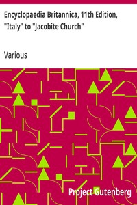 Cover of Encyclopaedia Britannica, 11th Edition, "Italy" to "Jacobite Church" Volume 15, Slice 1