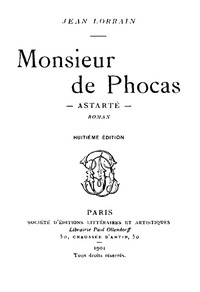 Cover of Monsieur de Phocas, Astarté: Roman
