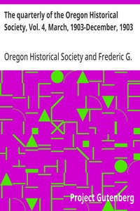 Cover of The quarterly of the Oregon Historical Society, Vol. 4, March, 1903-December, 1903