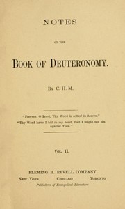 Cover of Notes on the Book of Deuteronomy, Volume I