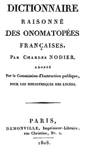 Cover of Dictionnaire raisonné des onomatopées françaises