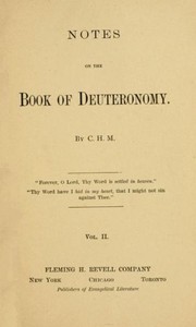 Cover of Notes on the Book of Deuteronomy, Volume II