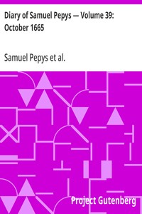 Cover of Diary of Samuel Pepys — Volume 39: October 1665