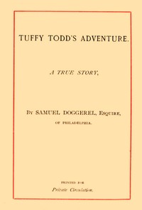 Cover of Tuffy Todd's Adventure: A True Story