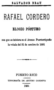 Cover of Rafael Cordero: Elogio Póstumo