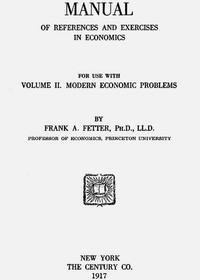 Cover of Manual of References and Exercises in Economics for Use with Volume II. Modern Economic Problems